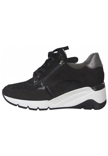 Jana Sneaker Leder/Synthetik Schwarz - surf4shoes