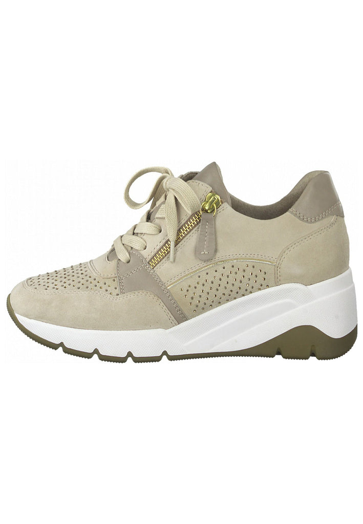 Jana Sneaker Leder/Synthetik Beige - surf4shoes