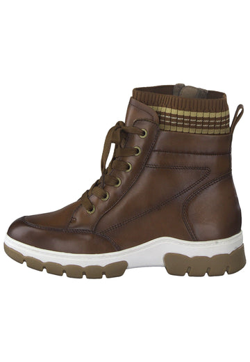 Jana Stiefelette Leder/Textil Cognac - surf4shoes