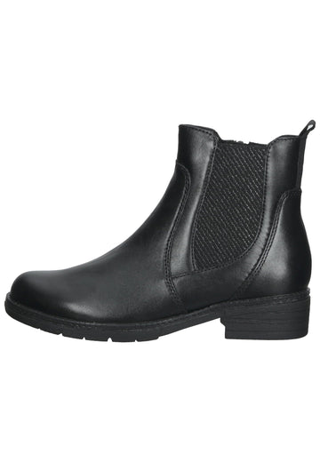 Jana Stiefelette Leder Schwarz - surf4shoes