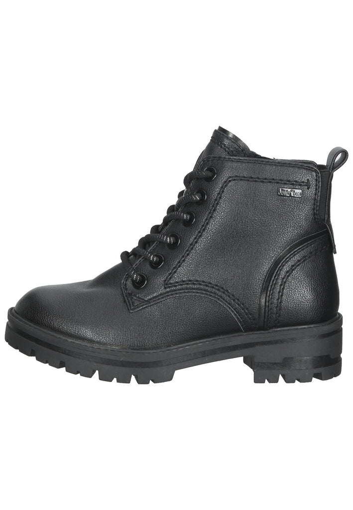 Jana Stiefelette Lederimitat Schwarz Warmfutter - surf4shoes