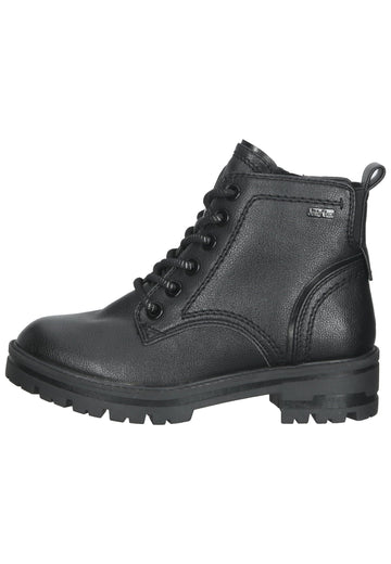 Jana Stiefelette Lederimitat Schwarz Warmfutter - surf4shoes