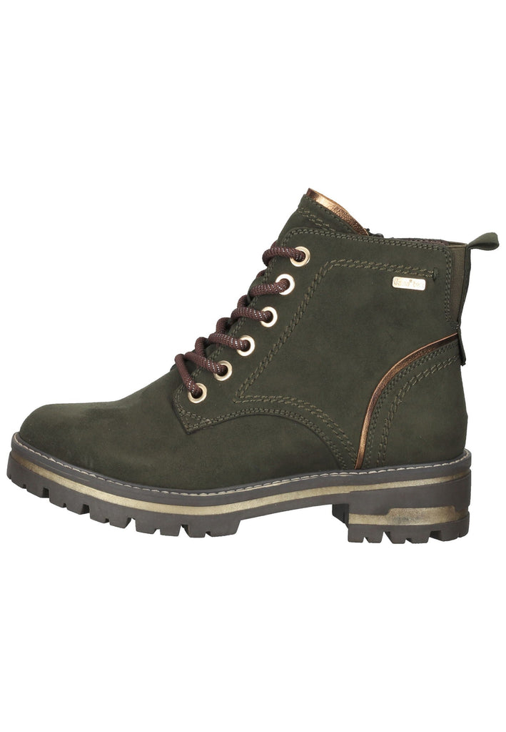 Jana Stiefelette Leder/Textil Khaki - surf4shoes