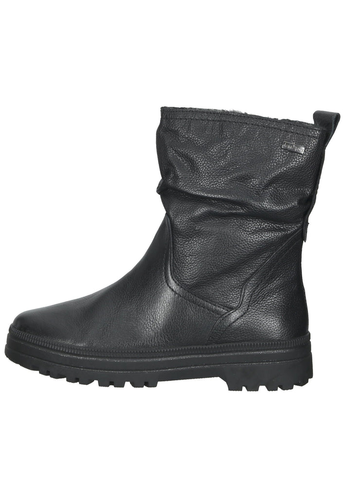 Jana Stiefelette Leder Schwarz Warmfutter - surf4shoes