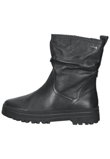 Jana Stiefelette Leder Schwarz Warmfutter - surf4shoes