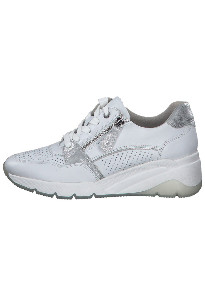 Jana Sneaker Leder Weiß/Silber - surf4shoes