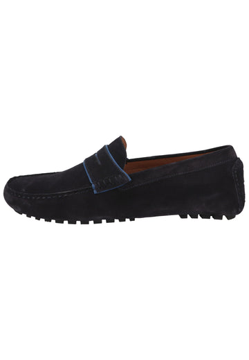 Salamander Slipper Leder Navy - surf4shoes