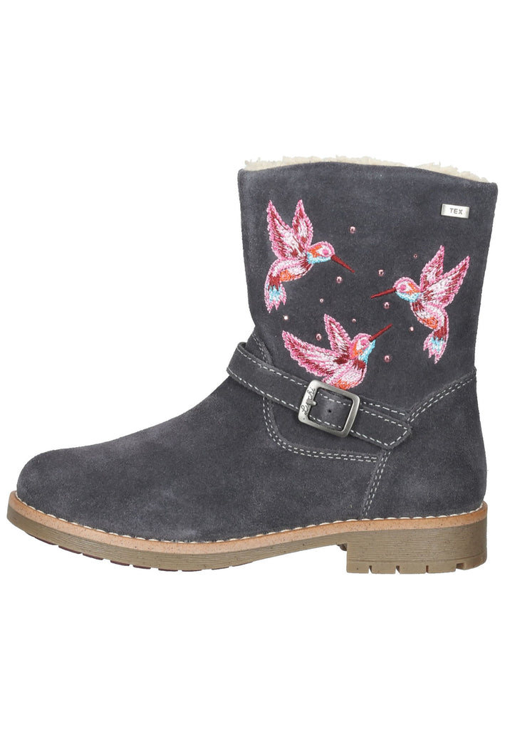 Lurchi Stiefelette Veloursleder Charcoal Warmfutter - surf4shoes