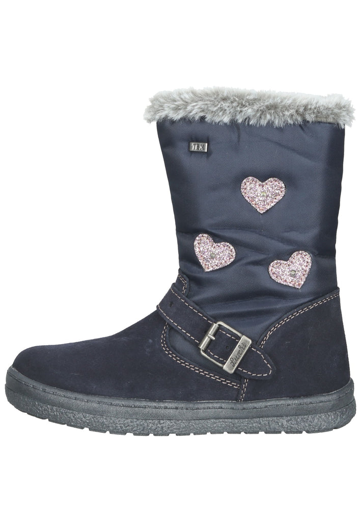 Lurchi Stiefelette Veloursleder Navy Warmfutter - surf4shoes