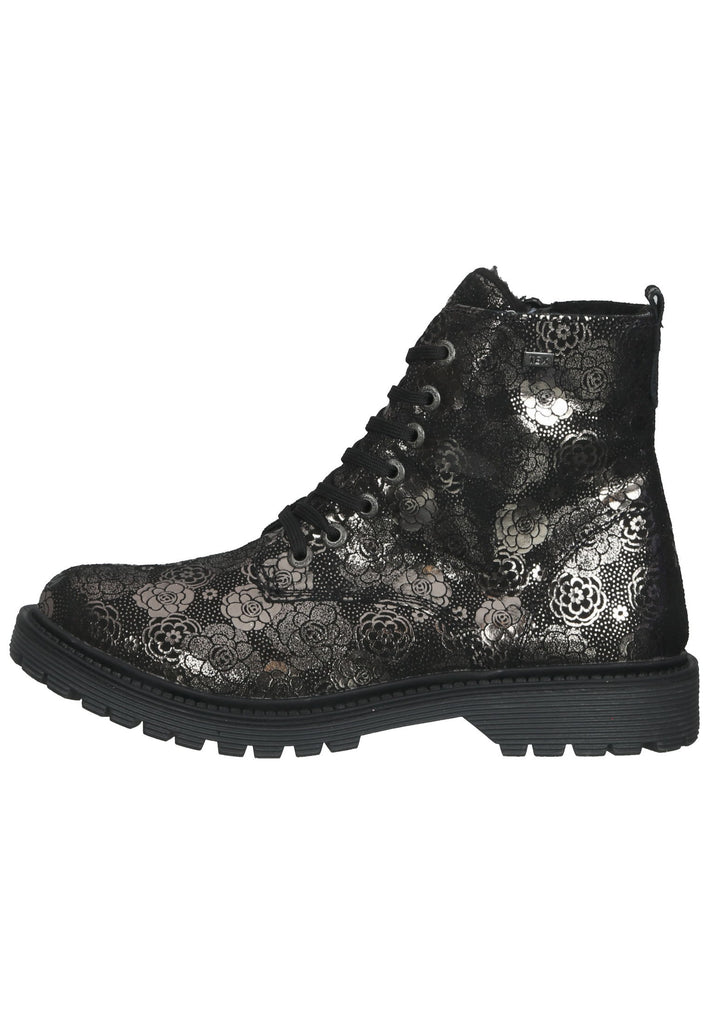 Lurchi Stiefelette Veloursleder Schwarz Flower - surf4shoes