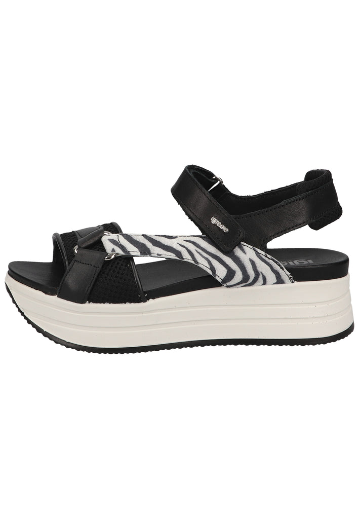 IGI&CO Sandalen Leder/Textil Schwarz - surf4shoes