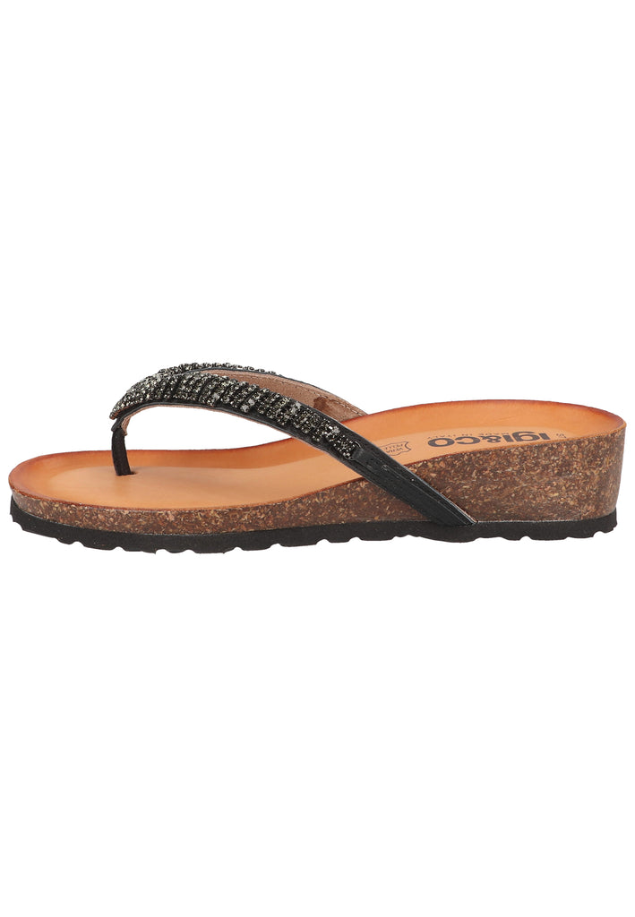 IGI&CO Zehensteg Leder Schwarz - surf4shoes