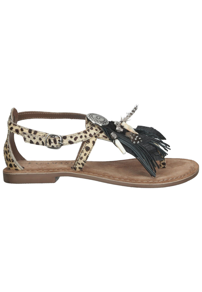 Lazamani Zehensteg Leder Braun/Beige - surf4shoes