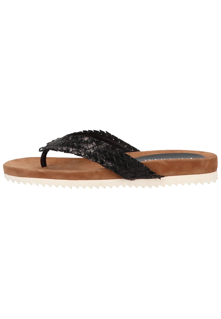 Lazamani Zehensteg Leder Schwarz - surf4shoes
