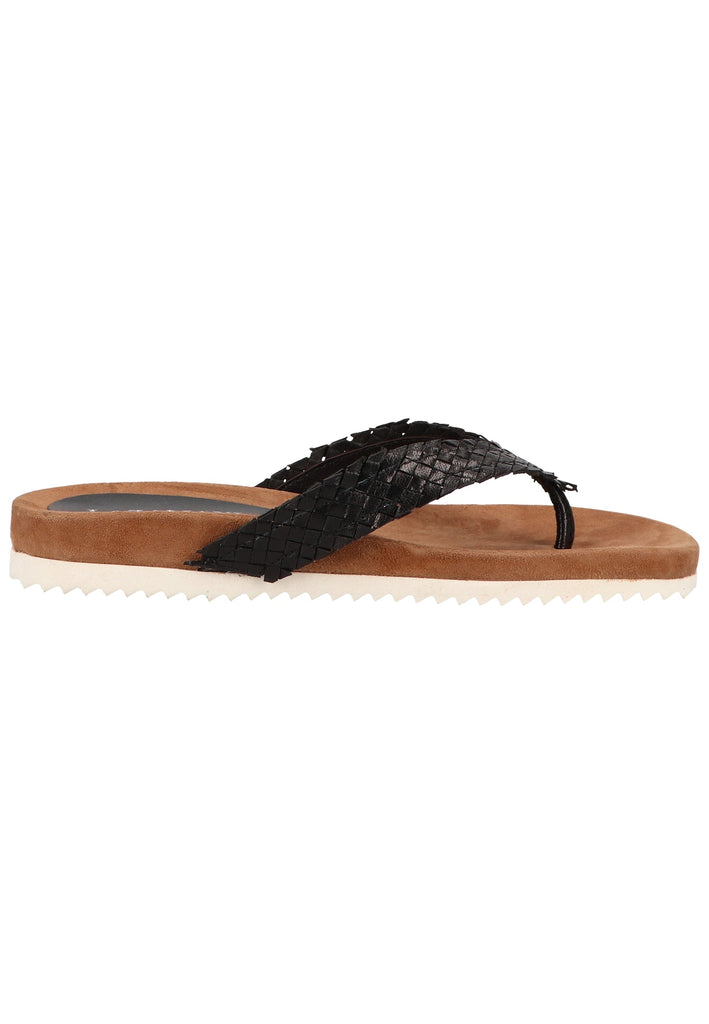 Lazamani Zehensteg Leder Schwarz - surf4shoes