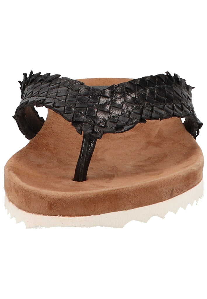 Lazamani Zehensteg Leder Schwarz - surf4shoes