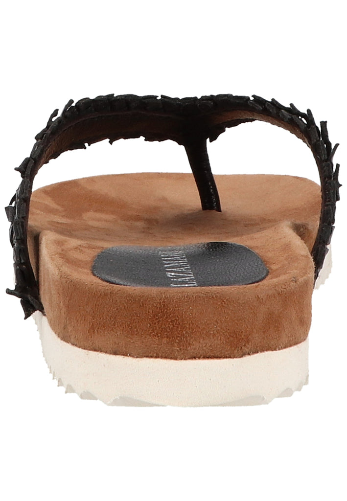 Lazamani Zehensteg Leder Schwarz - surf4shoes