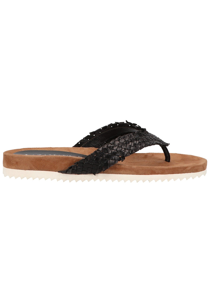 Lazamani Zehensteg Leder Schwarz - surf4shoes