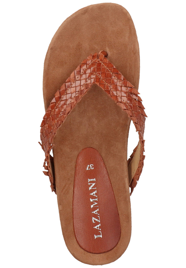 Lazamani Zehensteg Leder Tan - surf4shoes