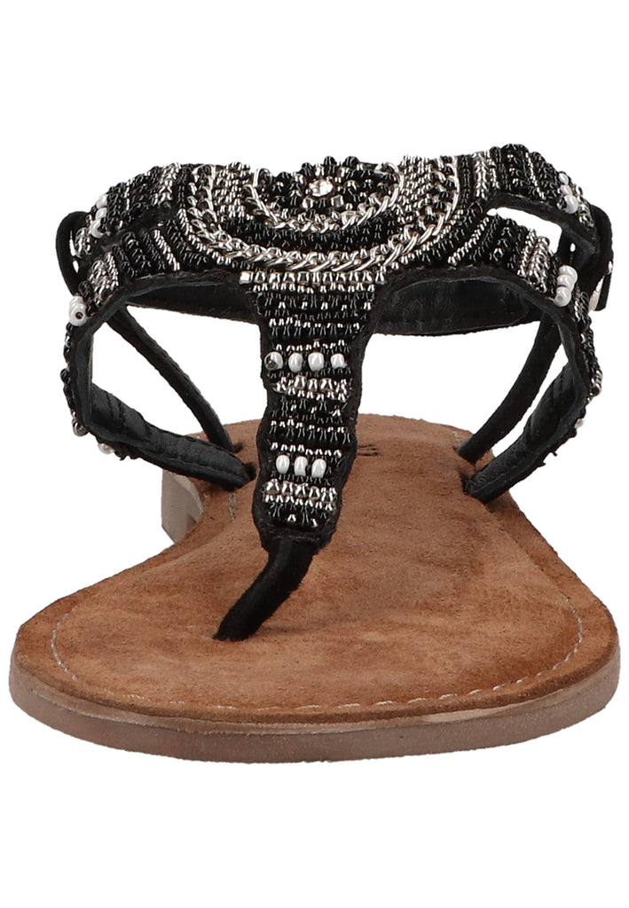 Lazamani Zehensteg Veloursleder/Textil Schwarz - surf4shoes