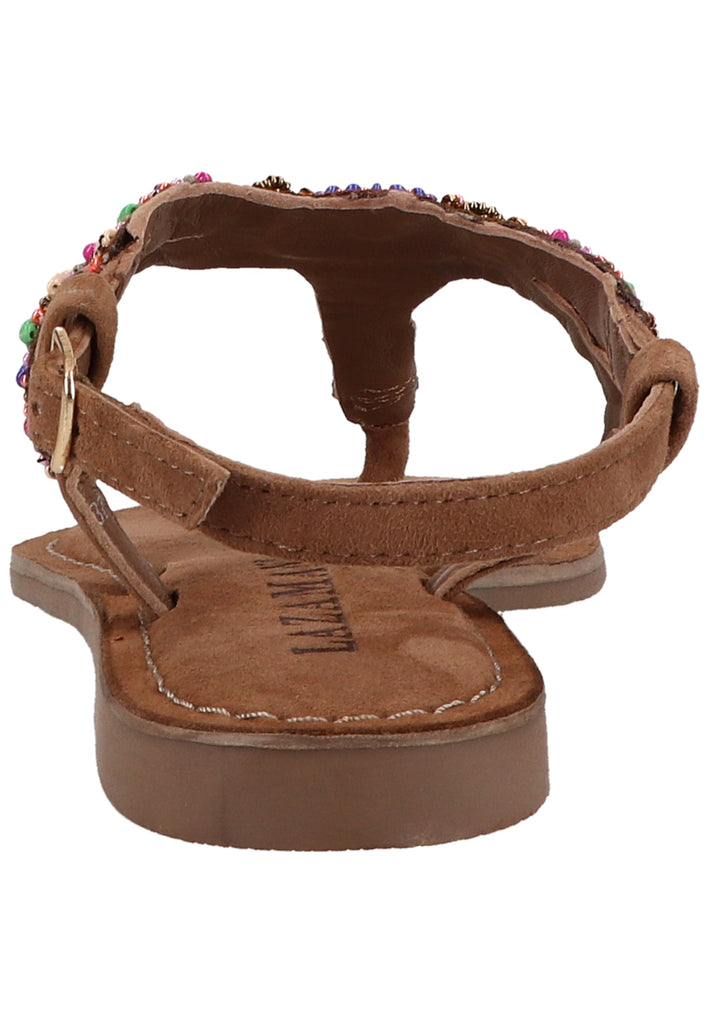 Lazamani Zehensteg Veloursleder/Textil Taupe - surf4shoes