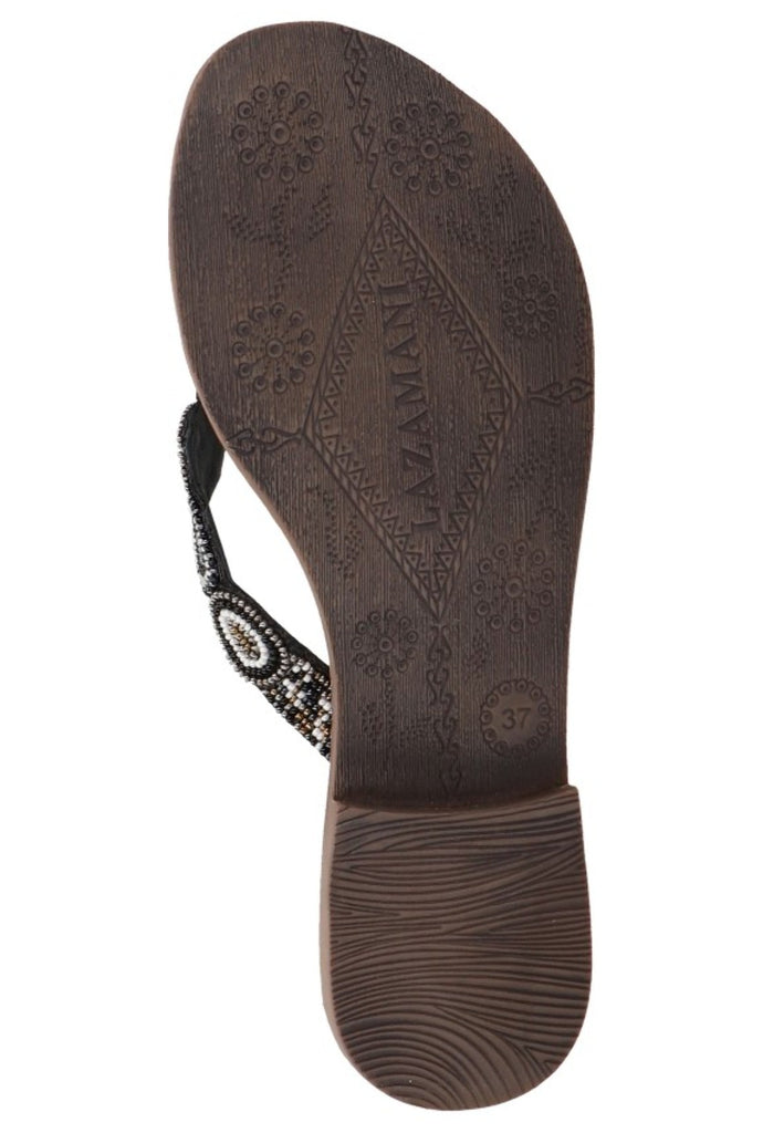 Lazamani Zehensteg Textil Schwarz - surf4shoes