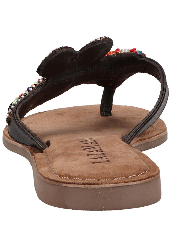 Lazamani Zehensteg Leder/Textil Dunkelbraun - surf4shoes