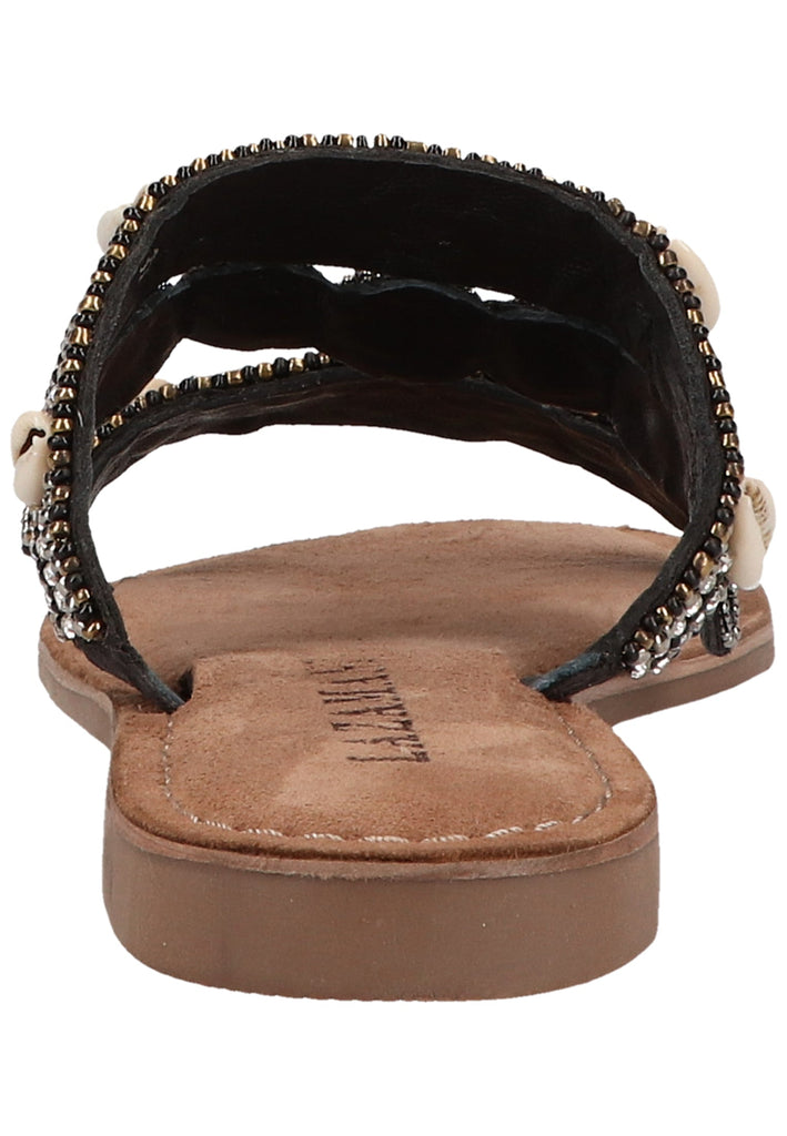 Lazamani Pantoletten Lederimitat/Textil Schwarz - surf4shoes