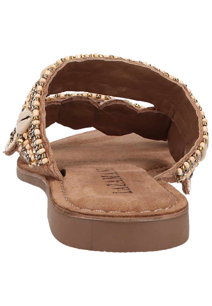 Lazamani Pantoletten Lederimitat/Textil Taupe - surf4shoes