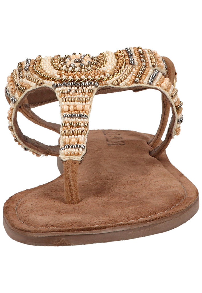 Lazamani Zehensteg Veloursleder/Textil Beige - surf4shoes