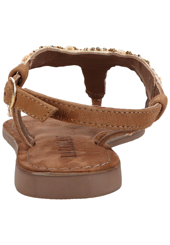 Lazamani Zehensteg Veloursleder/Textil Beige - surf4shoes