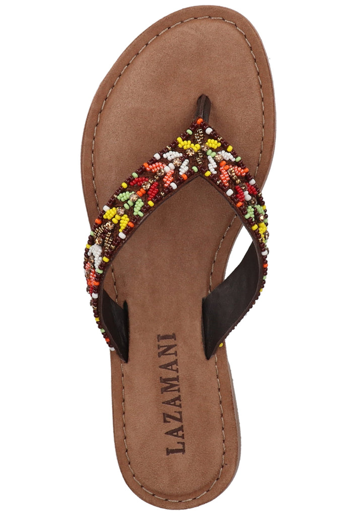 Lazamani Zehensteg Textil Braun - surf4shoes