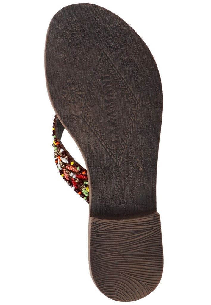 Lazamani Zehensteg Textil Braun - surf4shoes