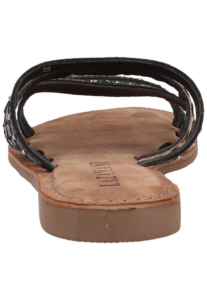 Lazamani Pantoletten Leder/Synthetik Schwarz - surf4shoes