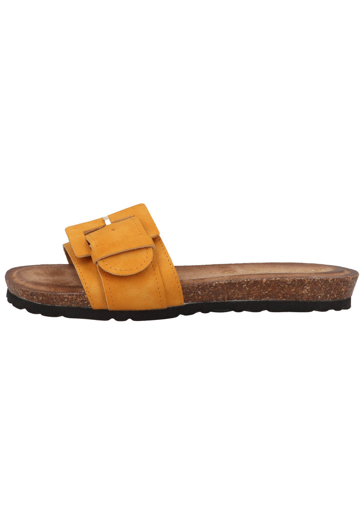 Lazamani Pantoletten Veloursleder Gelb - surf4shoes