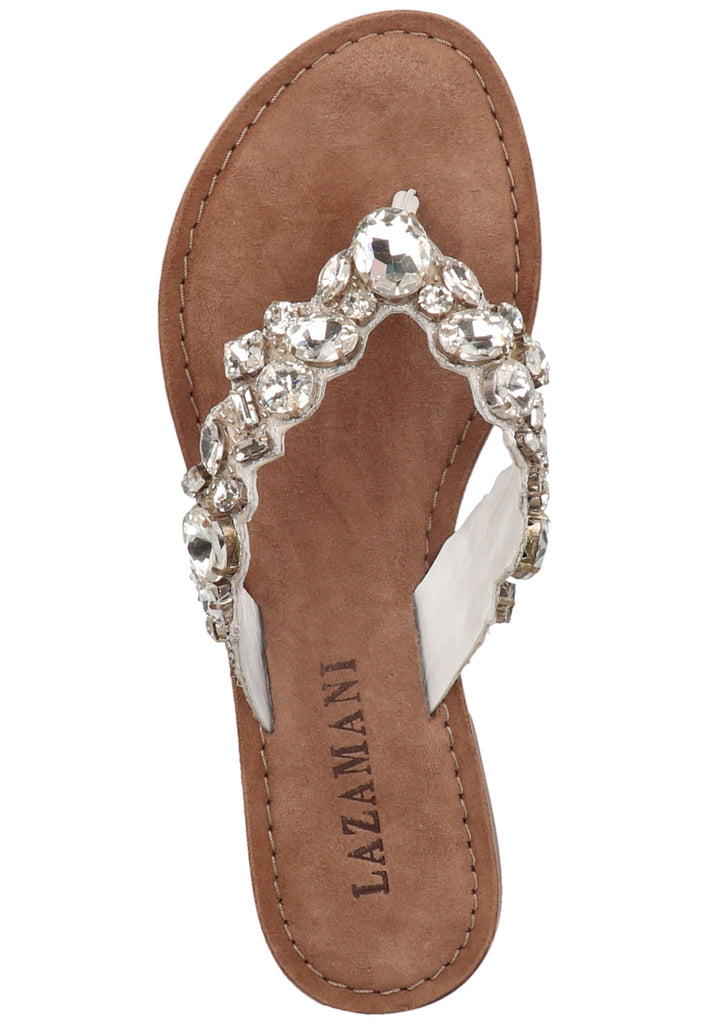 Lazamani Zehensteg Lederimitat/Textil Weiß - surf4shoes