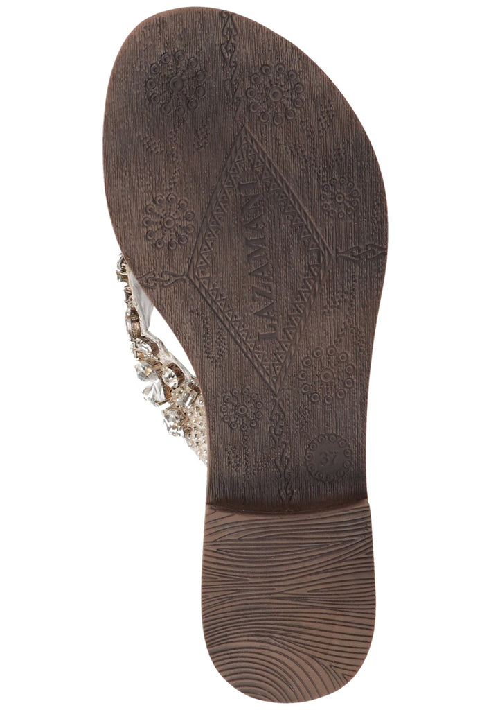 Lazamani Zehensteg Lederimitat/Textil Weiß - surf4shoes