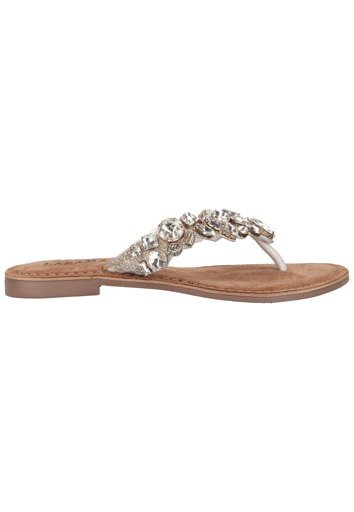 Lazamani Zehensteg Lederimitat/Textil Weiß - surf4shoes