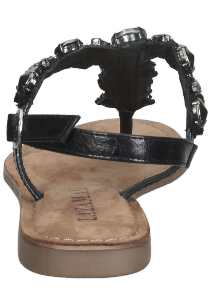 Lazamani Zehensteg Lederimitat Schwarz - surf4shoes