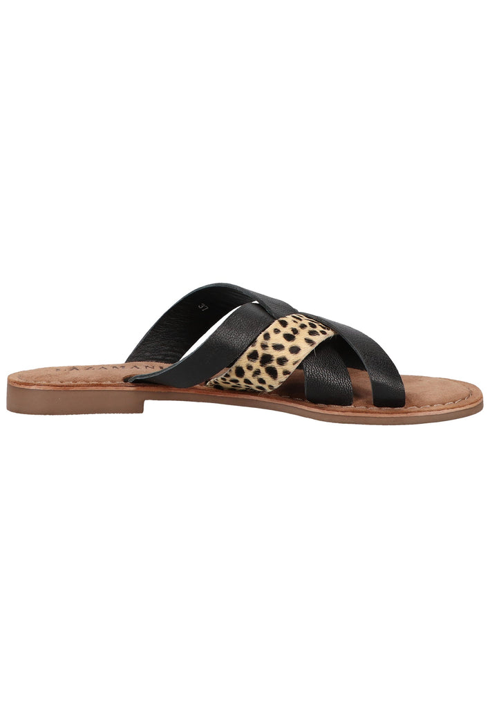 Lazamani Pantoletten Leder Braun/Beige - surf4shoes