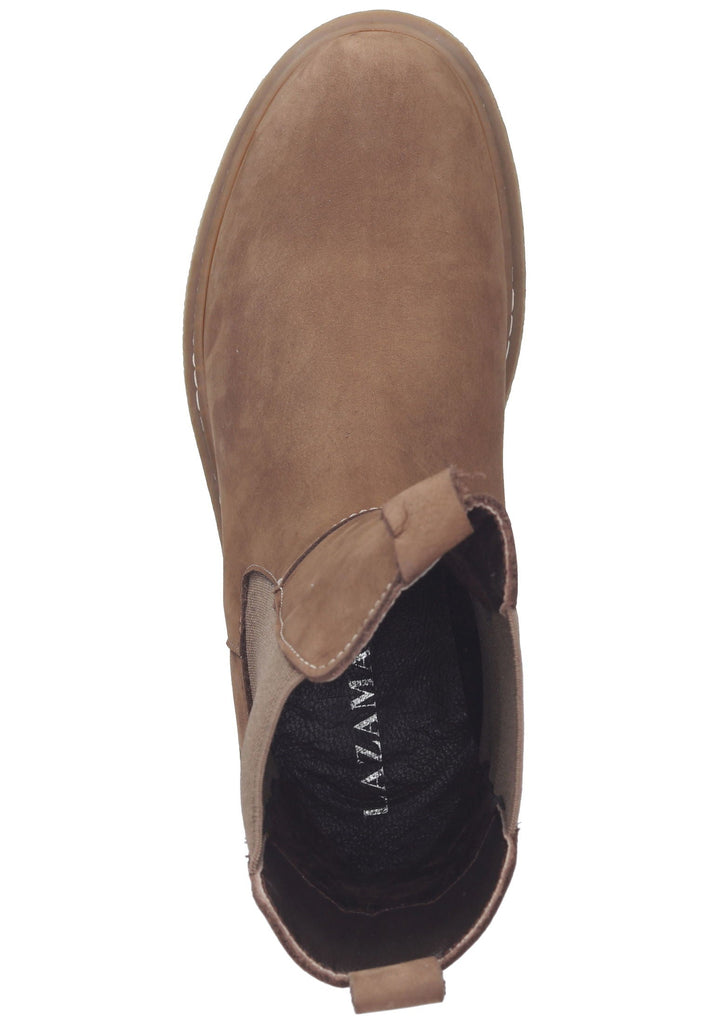 Lazamani Stiefelette Nubukleder/Textil Taupe - surf4shoes