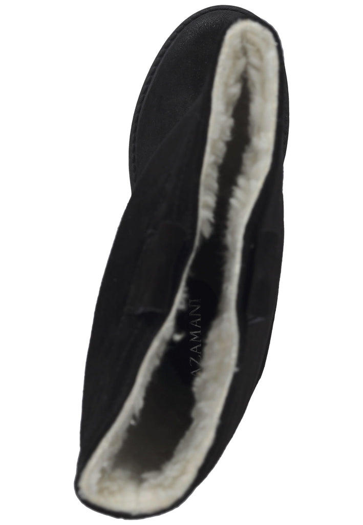 Lazamani Stiefel Veloursleder Schwarz Warmfutter - surf4shoes