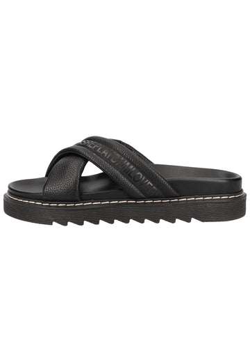 Replay Pantoletten Lederimitat/Textil Schwarz - surf4shoes