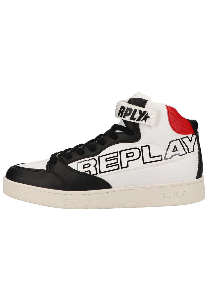 Replay Sneaker Lederimitat/Textil Weiß/Schwarz - surf4shoes