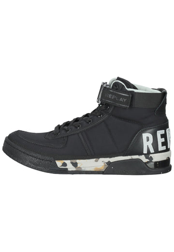 Replay Sneaker Lederimitat/Textil Schwarz - surf4shoes