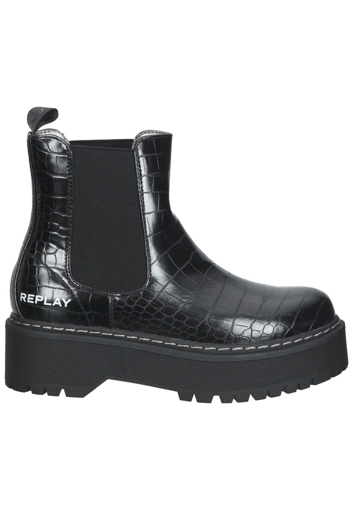 Replay Stiefelette Lederimitat Schwarz - surf4shoes