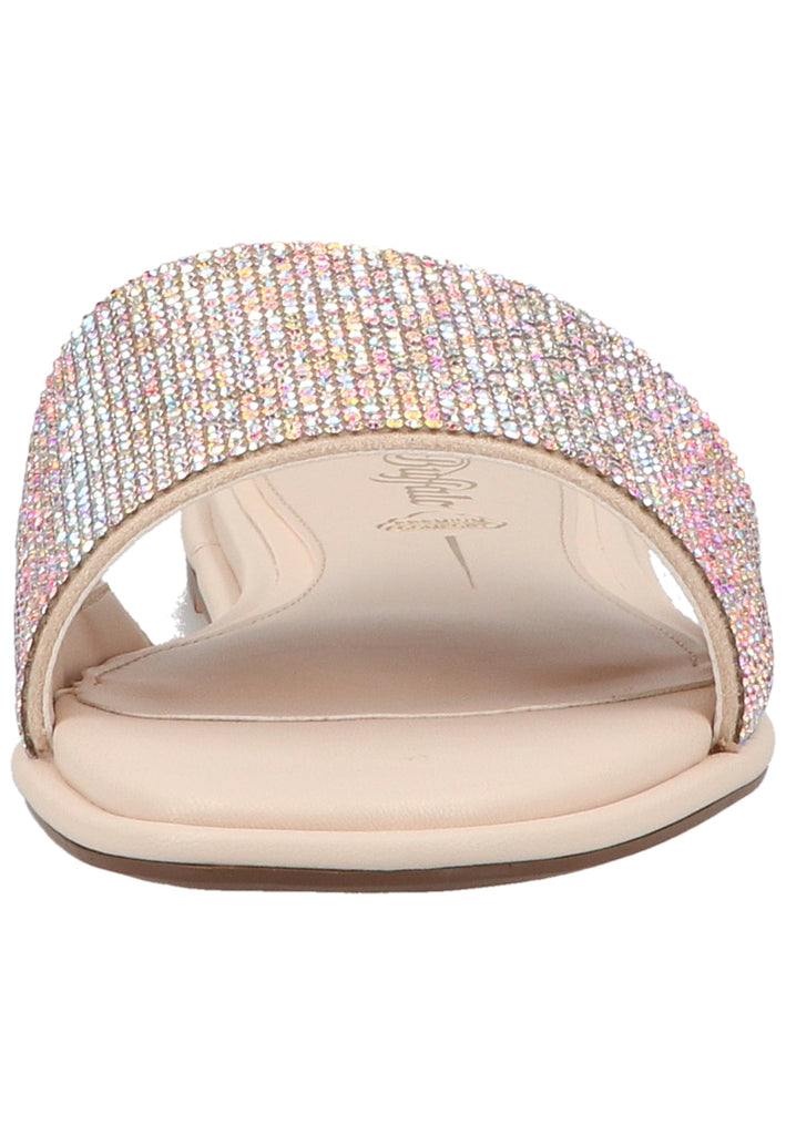 Buffalo Pantoletten Lederimitat Beige/Silber - surf4shoes