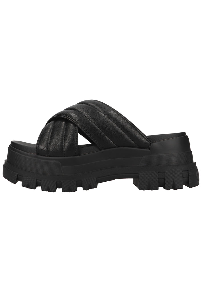 Buffalo Pantoletten Lederimitat Schwarz - surf4shoes