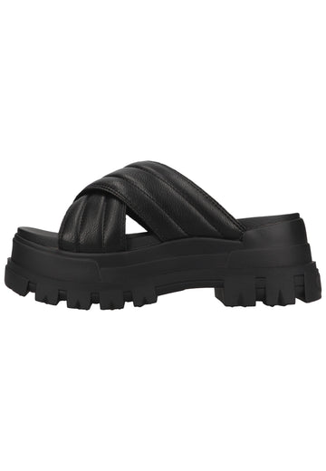 Buffalo Pantoletten Lederimitat Schwarz - surf4shoes