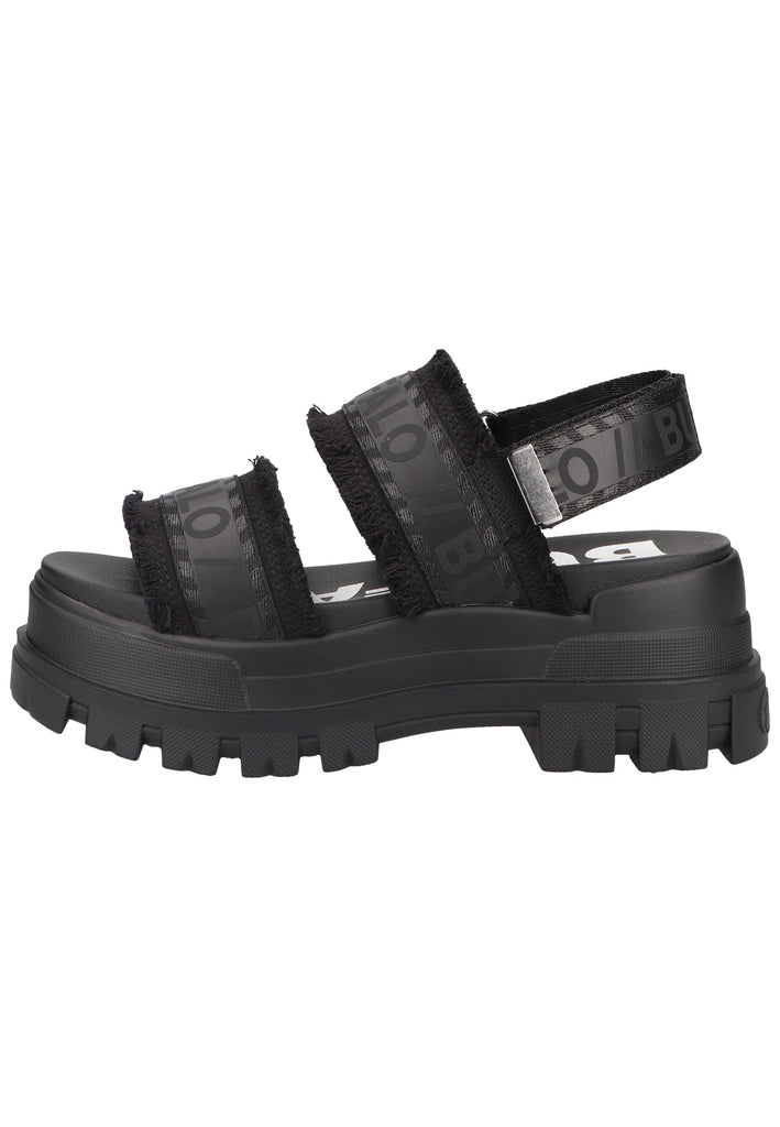 Buffalo Sandalen Lederimitat/Textil Schwarz - surf4shoes